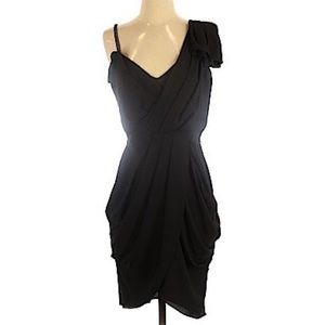 RACHEL Rachel Roy Black Draped Cocktail Dress